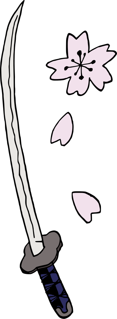 Samurai Sword and Sakura clipart