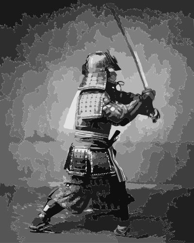 Samurai with sword clipart
