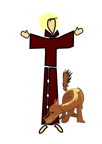 San Francisco de Asis y el Lobo clipart