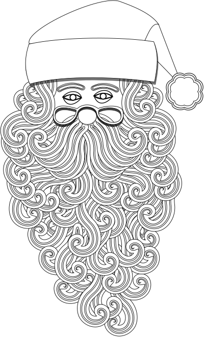 Santa 1 Outline clipart