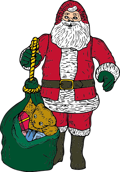 Santa and bag clipart