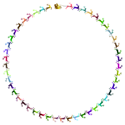 Santa And His Reindeer Frame Chromatic clipart