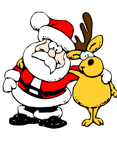 Santa and Reindeer clipart