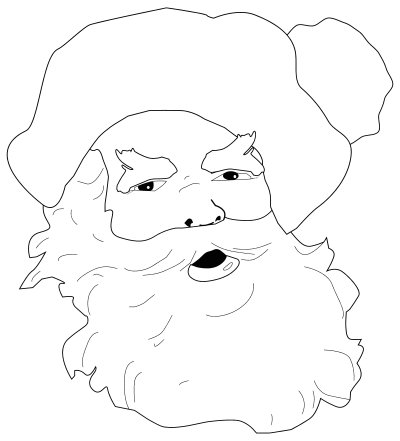 Santa Claus Face Line Art clipart