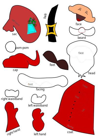 Santa Claus handicraft-sheet clipart