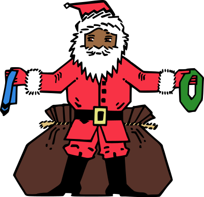 Santa Giving Presents clipart
