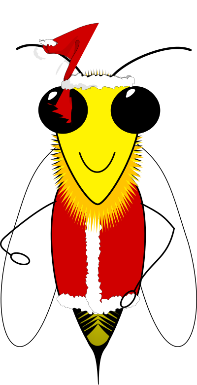 Santa Honey Bee clipart