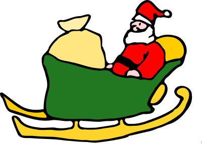 Santa in his sleigh clipart