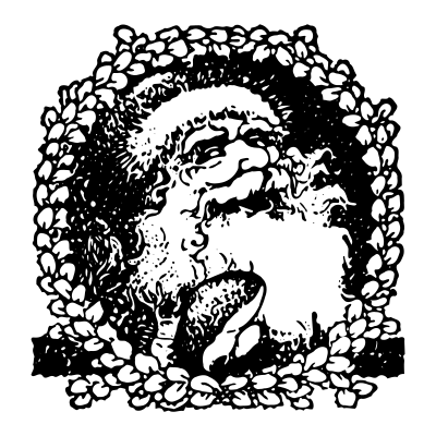 Santa in Holly Frame clipart