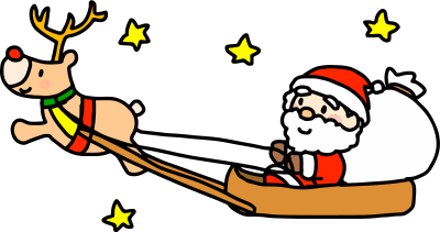 Santa in Sleigh (#1) clipart