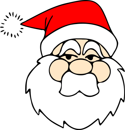 Santa line art clipart