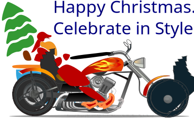 Santa on chopper clipart