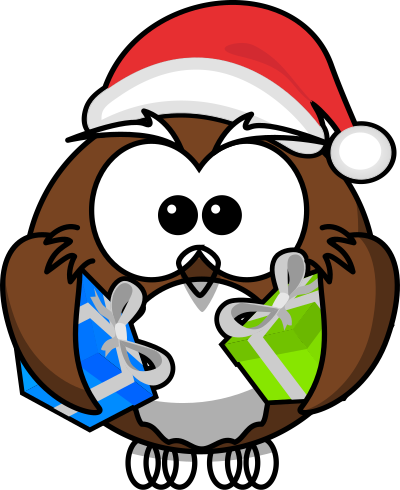 Santa Owl clipart