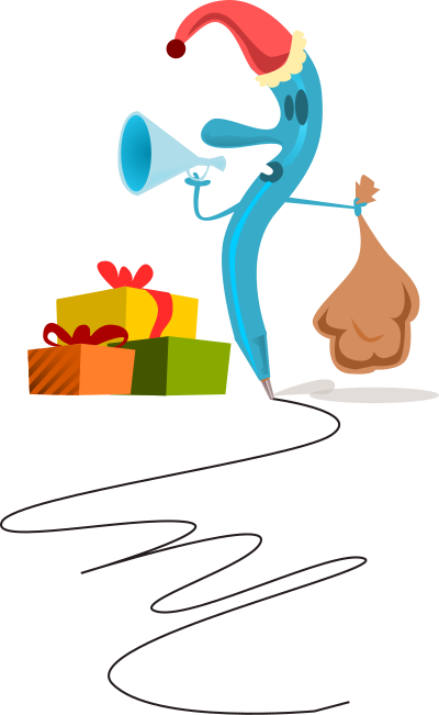 Santa pen clipart