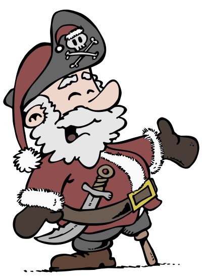Santa Pirate - Isolated clipart