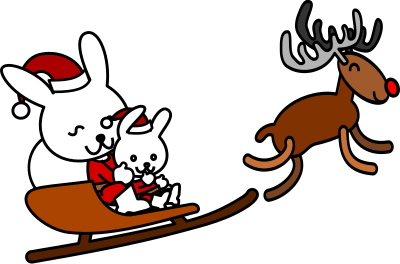 Santa rabbit clipart