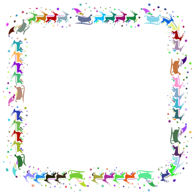 Santa Reindeer Frame II Prismatic clipart