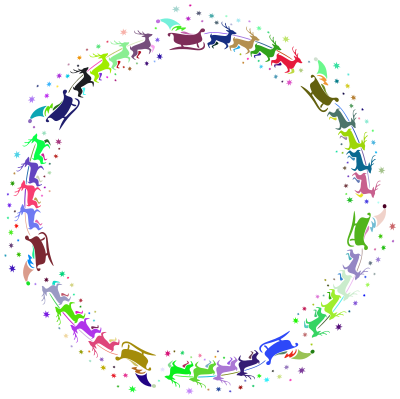 Santa Reindeer Frame Prismatic clipart