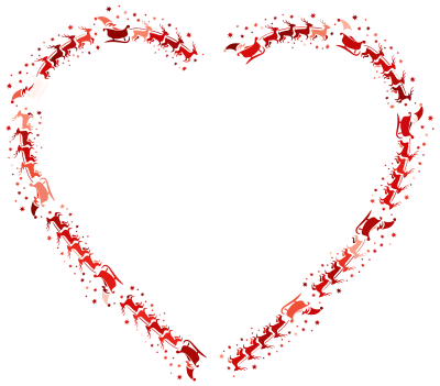 Santa Reindeer Heart Crimson clipart