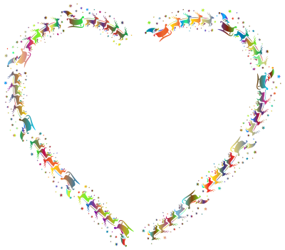 Santa Reindeer Heart Polyprismatic clipart