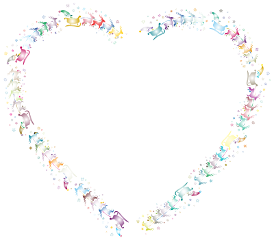 Santa Reindeer Heart Prismatic clipart