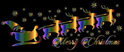 Santa Reindeer Typography Enhanced clipart