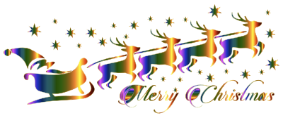 Santa Reindeer Typography Enhanced No BG clipart