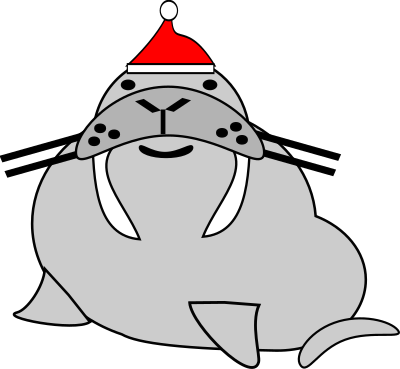 Santa walrus clipart