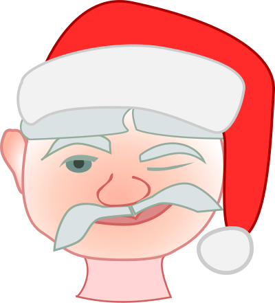Santa winking clipart