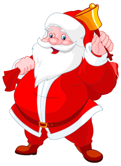 Santa With A Bell clipart