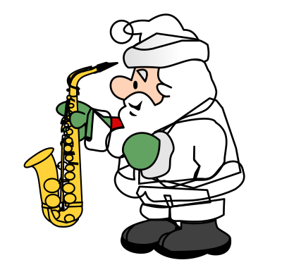 Santa with a Sax clipart