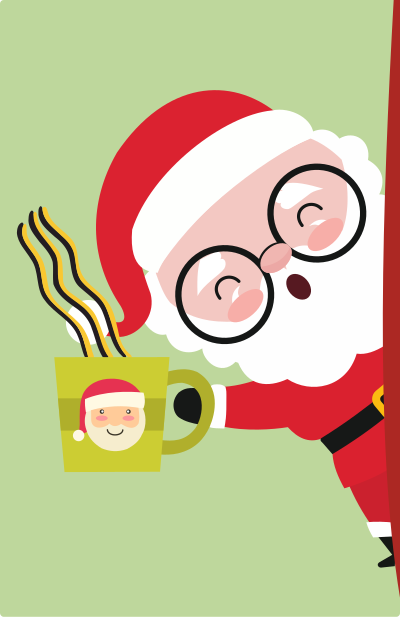 Santa With Coffee clipart