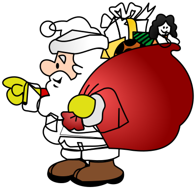 Santa - Yellow Gloves clipart