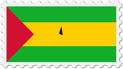 Sao Tome Principe flag stamp clipart