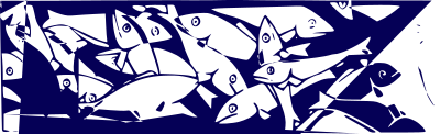 Sardin in fishing-net clipart