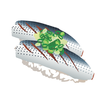 Sardine sushi (nigiri) clipart