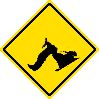Sasquatch Crossing Caution Sign clipart
