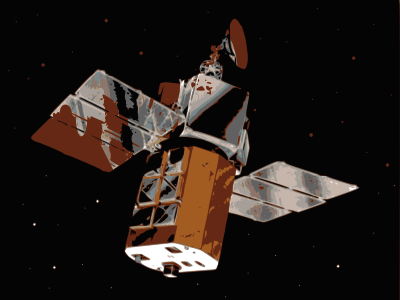 Satellite in space clipart