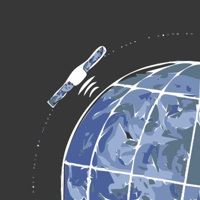 Satellite Orbiting Earth clipart