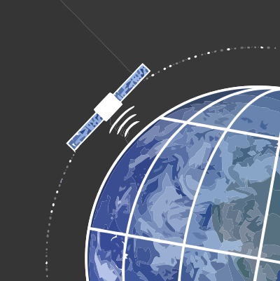 Satellite Orbiting Earth SVG clipart