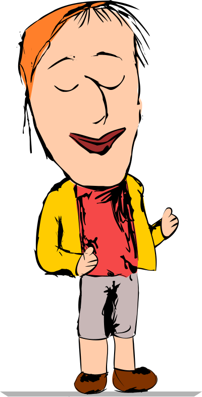 Satisfied boy clipart