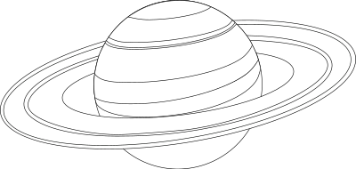 Saturn outline for coloring clipart