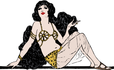 Saucy Lady in a Bra Top - Colour Remix clipart