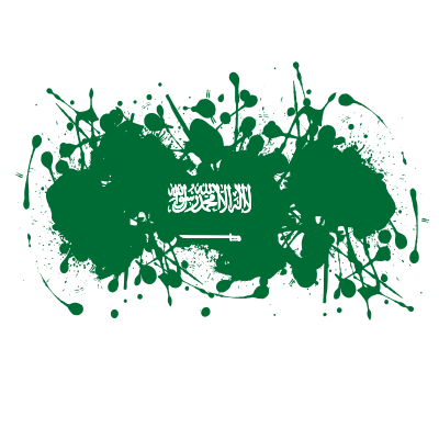 Saudi Arabia flag ink splatter clipart