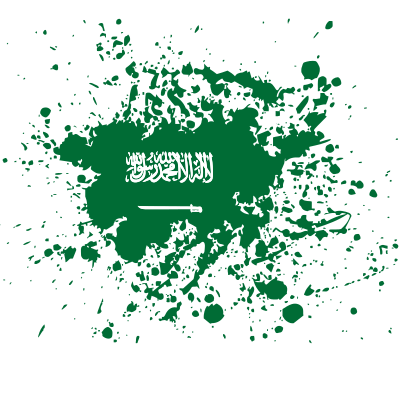Saudi Arabia flag paint splatter clipart