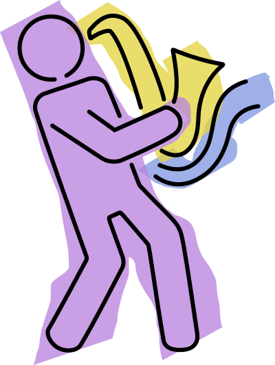 Saxophone Player Icon - Basic Colour clipart
