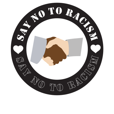 Say no to racism label clipart