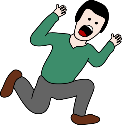 Scared man clipart