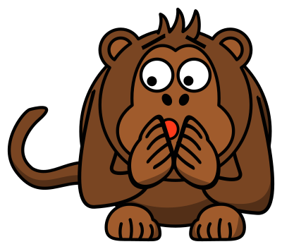 Scared monkey clipart