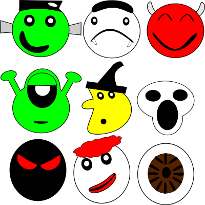 Scarey faces clipart